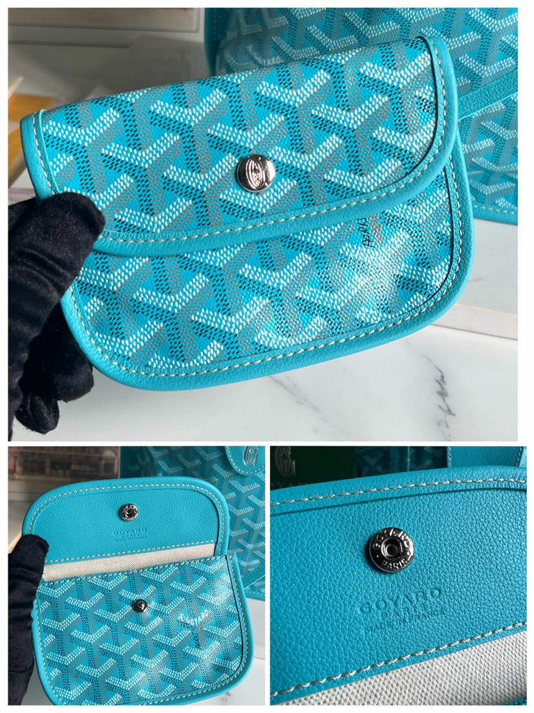 Goyard Anjou Mini Tote Bag, GY020660 Leather Light Blue