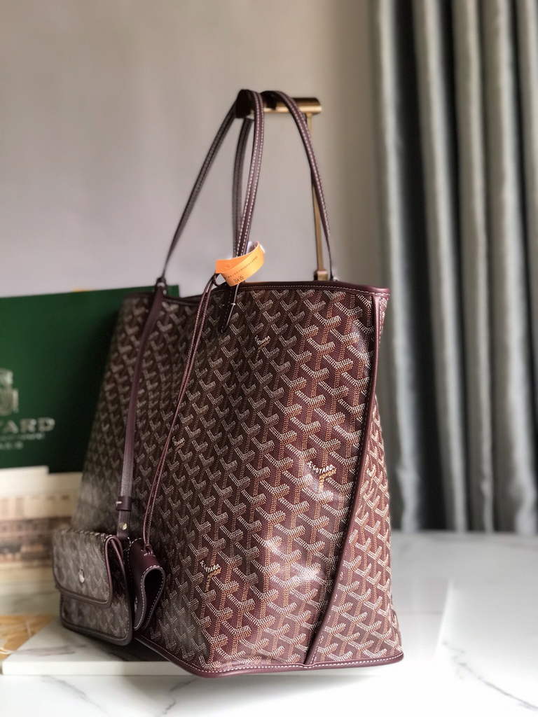 Goyard Anjou GM Tote Bag, GY020661 Leather Purple