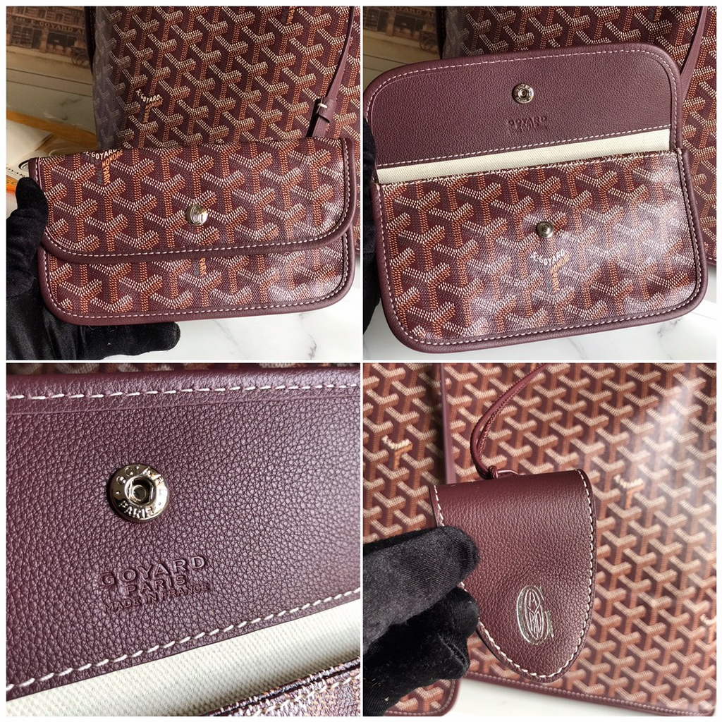 Goyard Anjou GM Tote Bag, GY020661 Leather Purple