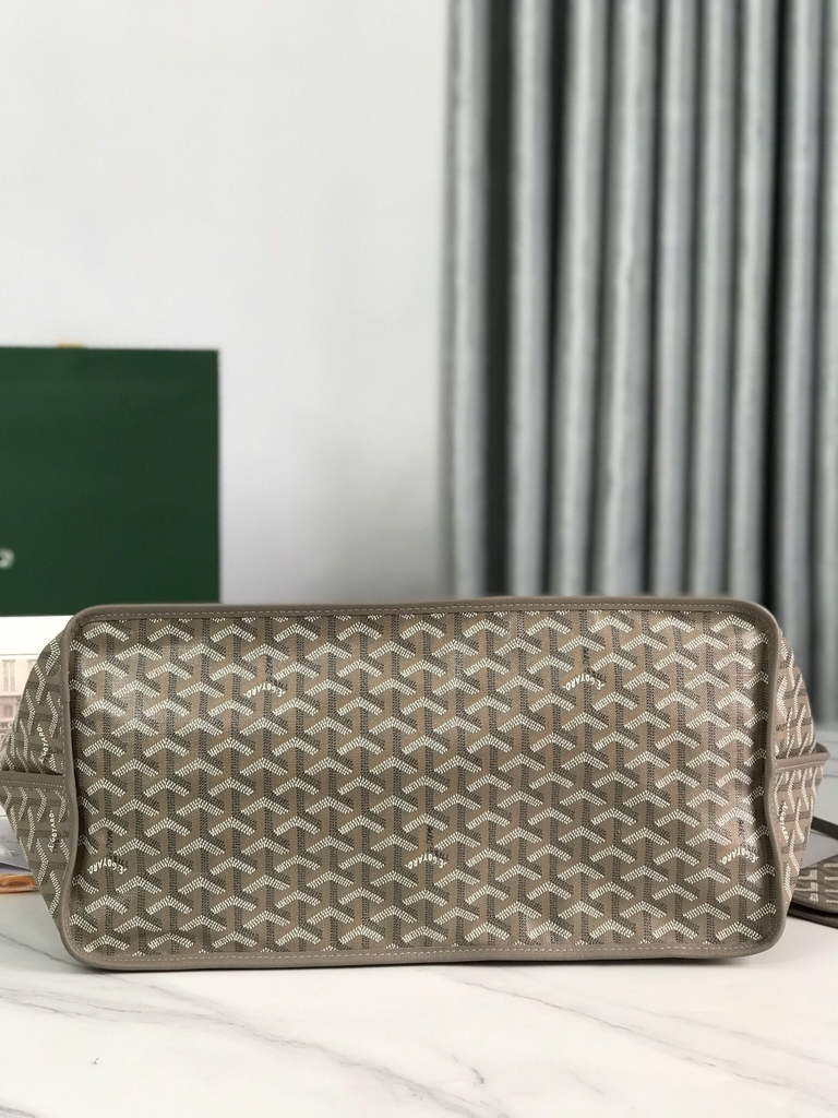 Goyard Anjou GM Tote Bag, GY020661 Leather Light Gray