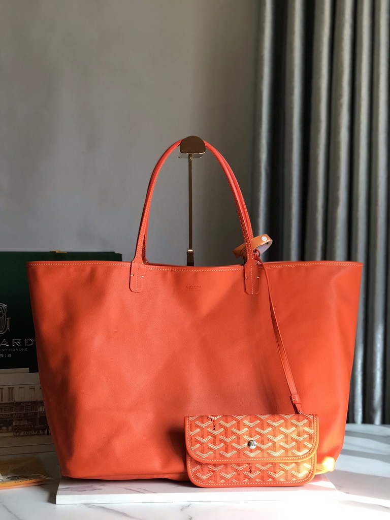 Goyard Anjou GM Tote Bag, GY020661 Leather Orange