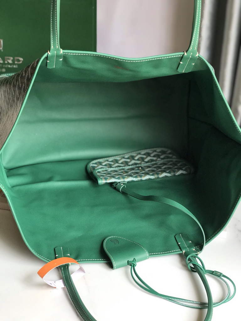 Goyard Anjou GM Tote Bag, GY020661 Leather Green