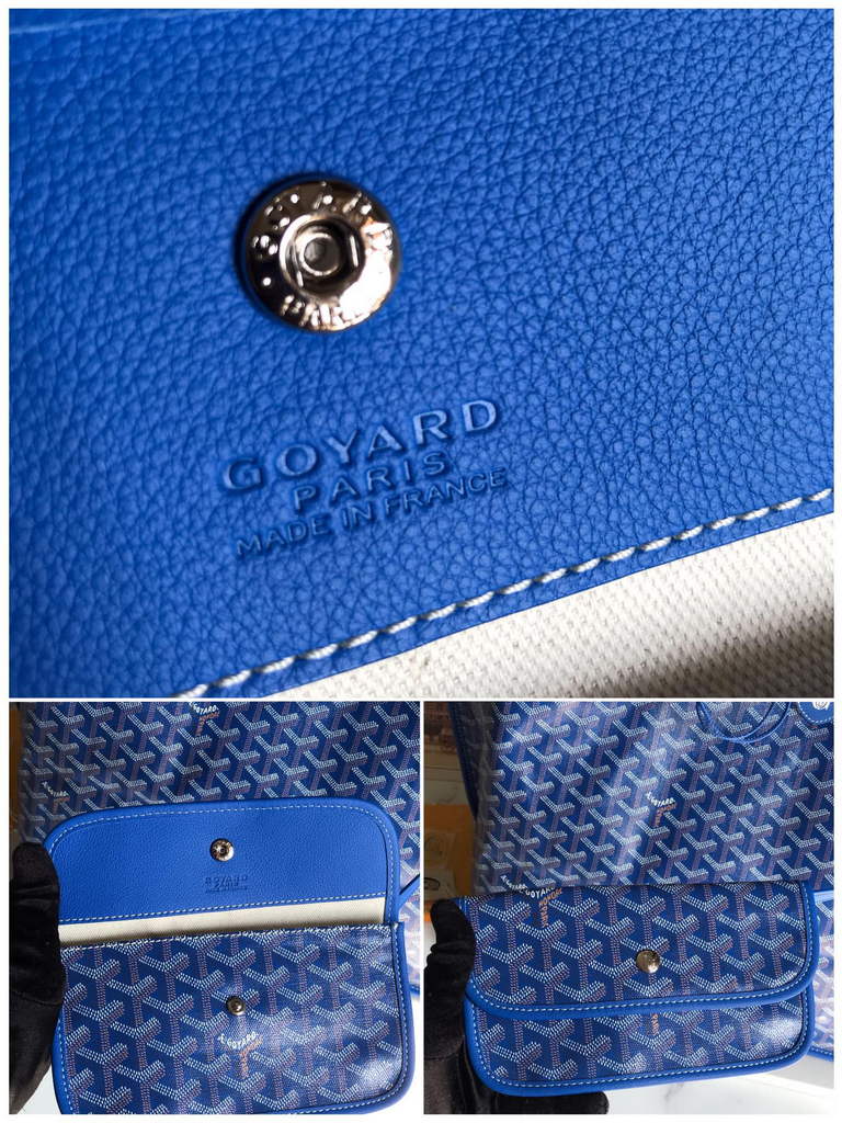 Goyard Anjou GM Tote Bag, GY020661 Leather Blue