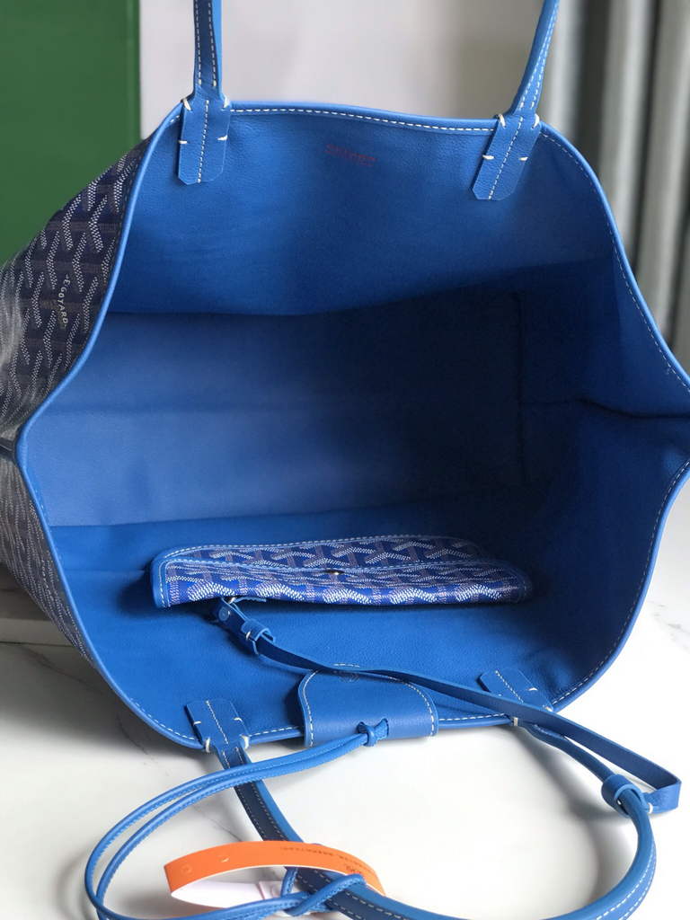 Goyard Anjou PM Tote Bag, GY020662 Leather Blue