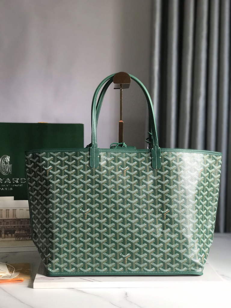 Goyard Anjou PM Tote Bag, GY020662 Leather Green