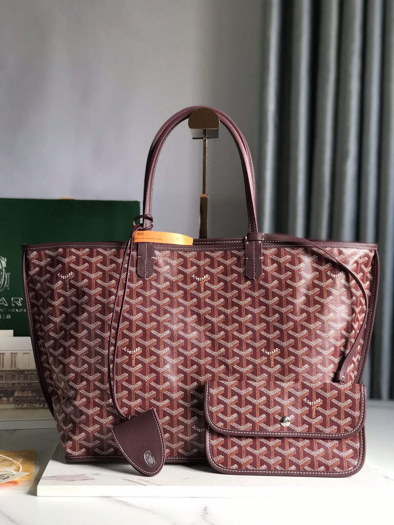 Goyard Anjou PM Tote Bag, GY020662 Leather Purple