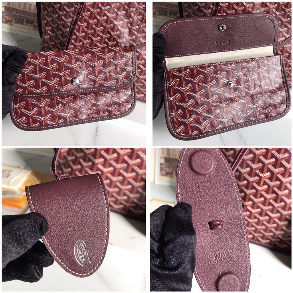 Goyard Anjou PM Tote Bag, GY020662 Leather Purple