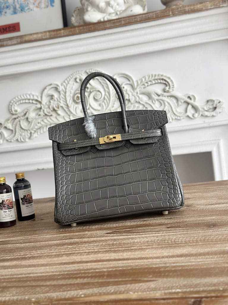 Hermès Birkin Bag 25 Calfskin Dark Gray