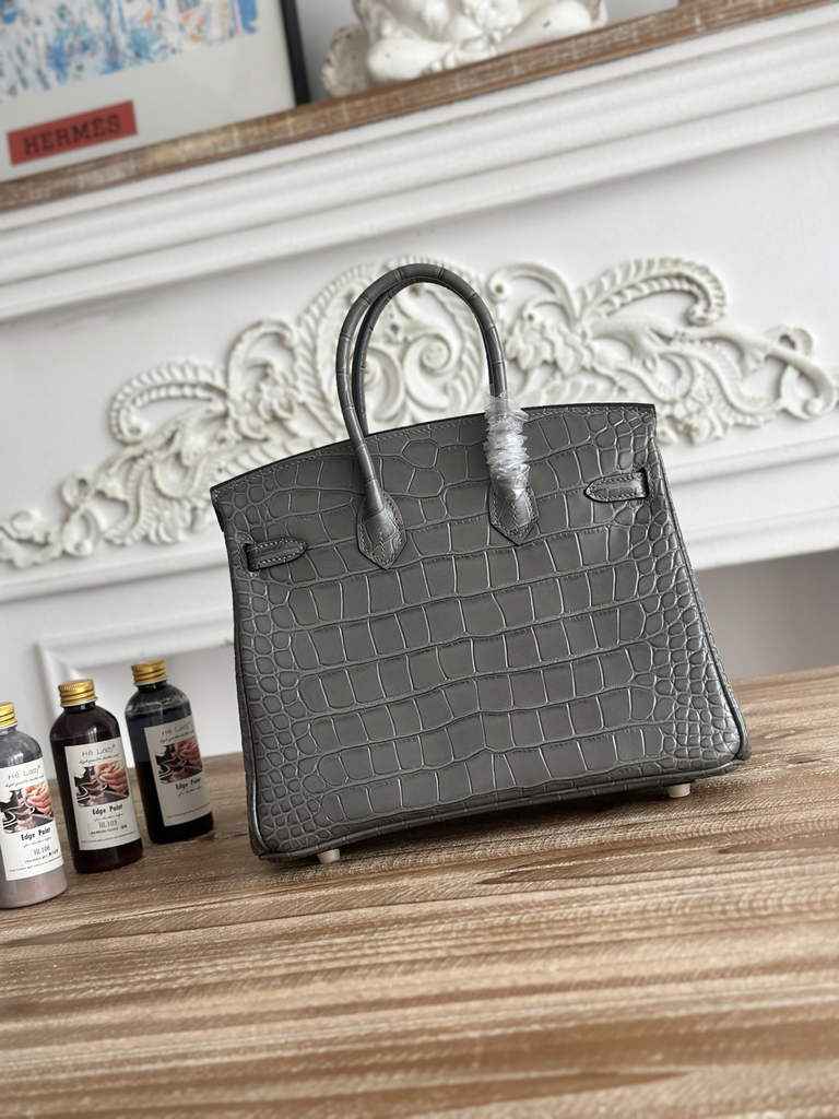 Hermès Birkin Bag 25 Calfskin Dark Gray
