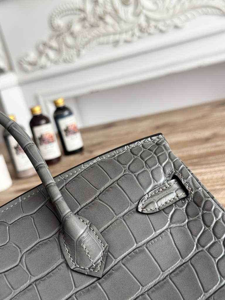 Hermès Birkin Bag 25 Calfskin Dark Gray