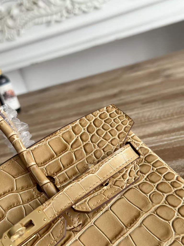 Hermès Birkin Bag 25 Calfskin Dark Beige