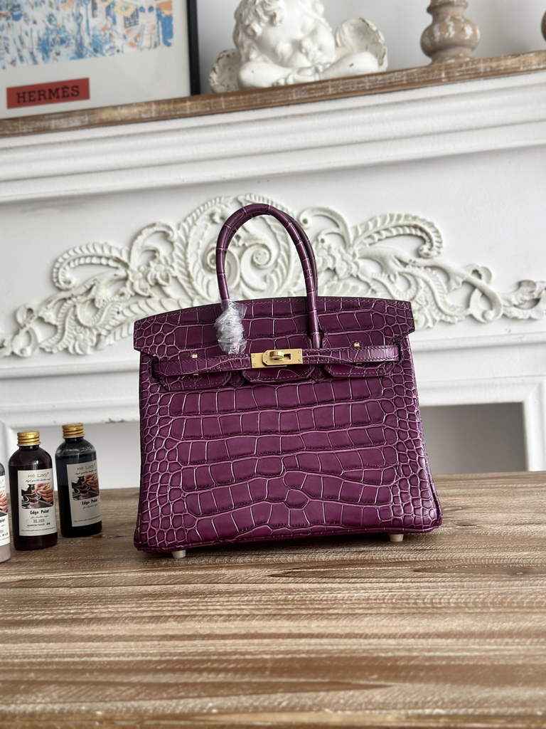 Hermès Birkin Bag 25 Calfskin Purple