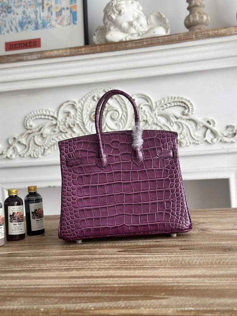 Hermès Birkin Bag 25 Calfskin Purple