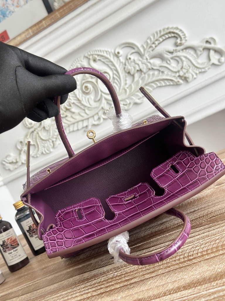 Hermès Birkin Bag 25 Calfskin Purple