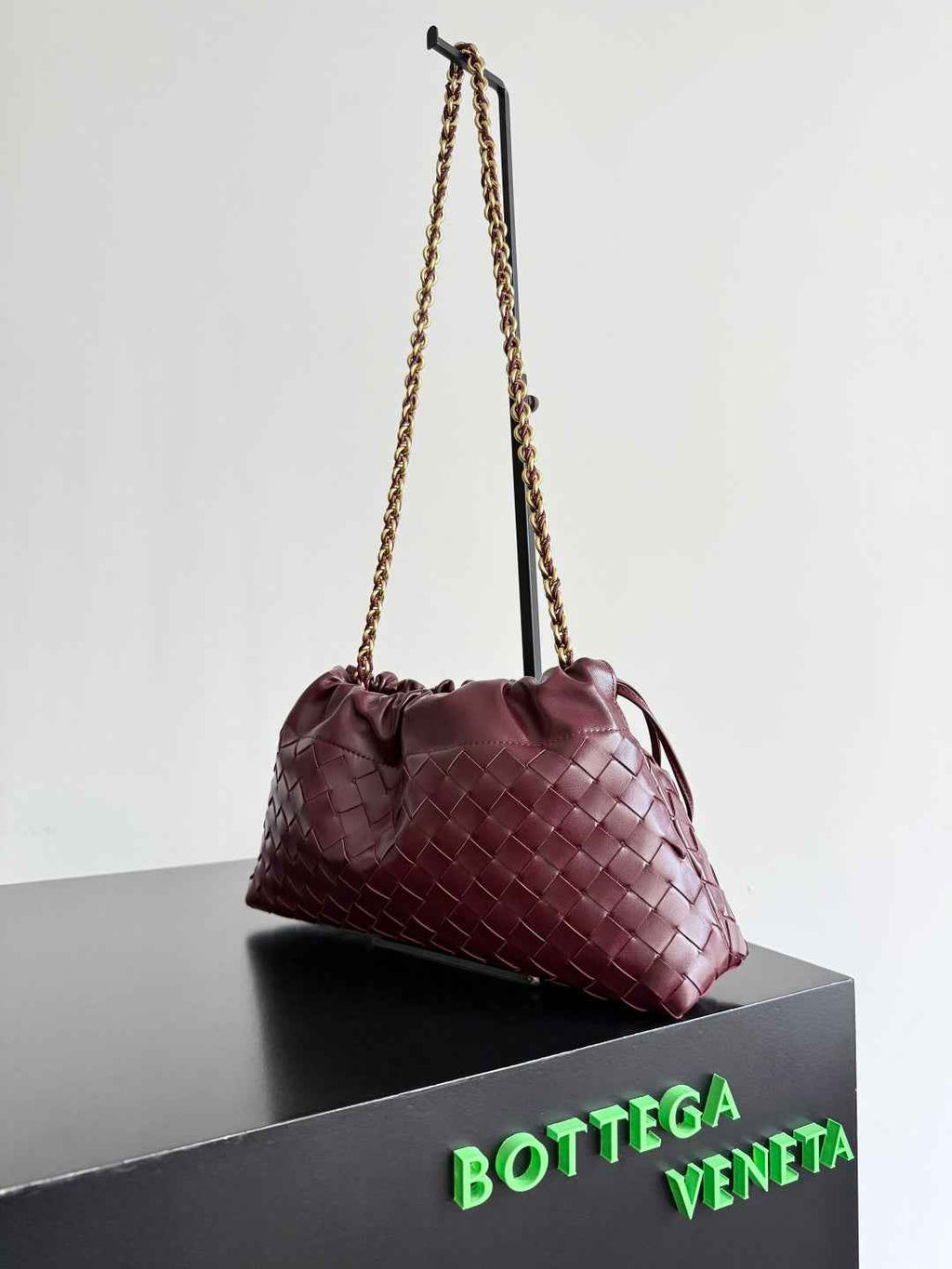 Bottega Veneta Dustbag Notte Leather Pouch -Wine Red 839394