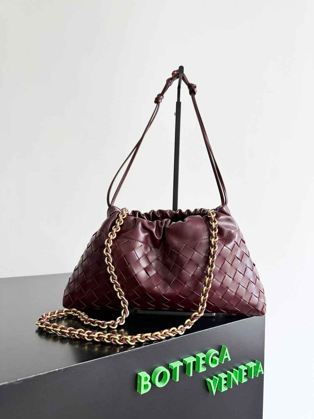 Bottega Veneta Dustbag Notte Leather Pouch -Wine Red 839394