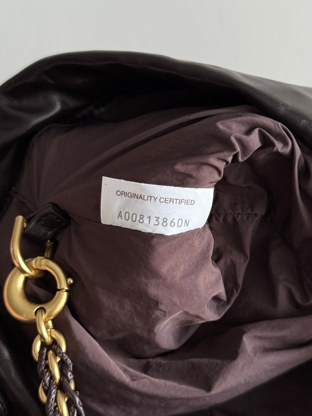 Bottega Veneta Dustbag Notte Leather Pouch -Brown 839394