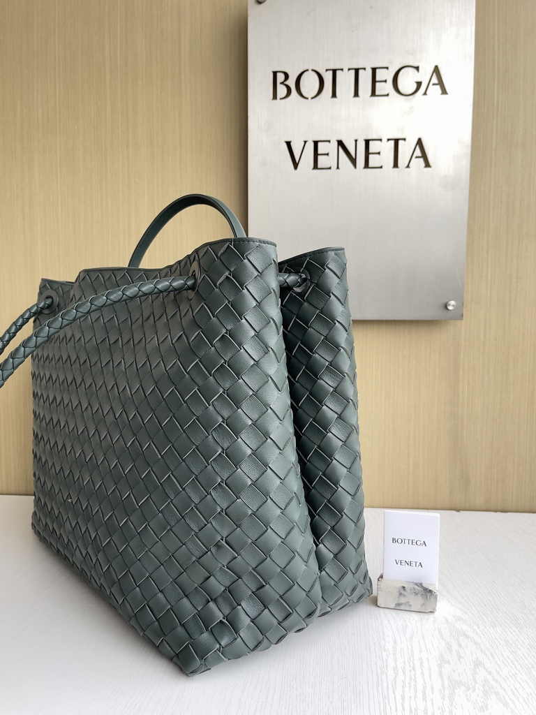 Bottega Veneta Large Andiamo Bag 766019 Dark Green Lambskin bonded Intrecciato