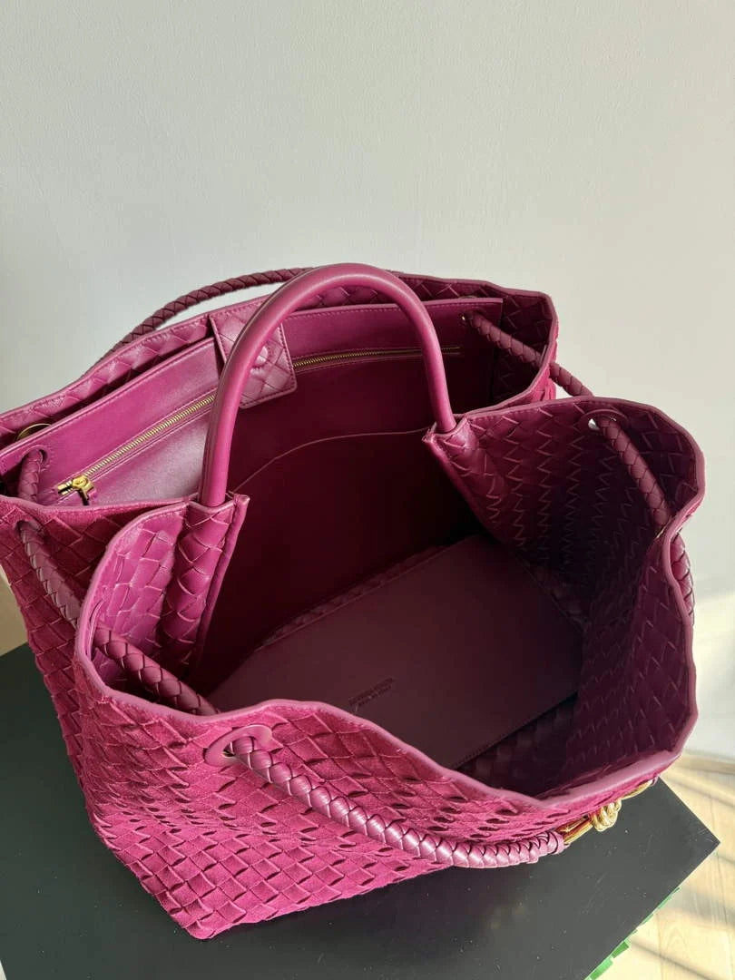 Bottega Veneta Large Andiamo Bag 766019 Plum Suede