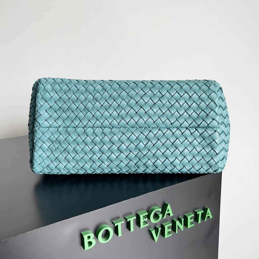 Bottega Veneta Medium Cabat Bag 608810 Blue Green lambskin leather
