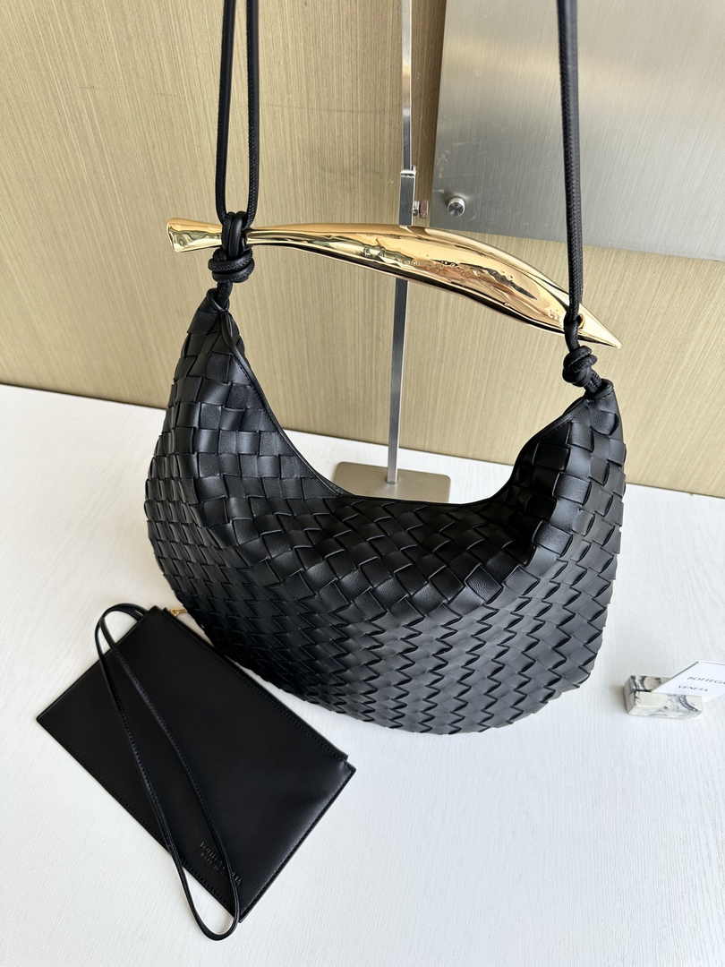 Bottega Veneta Medium Sardine 754988 Lambskin Black