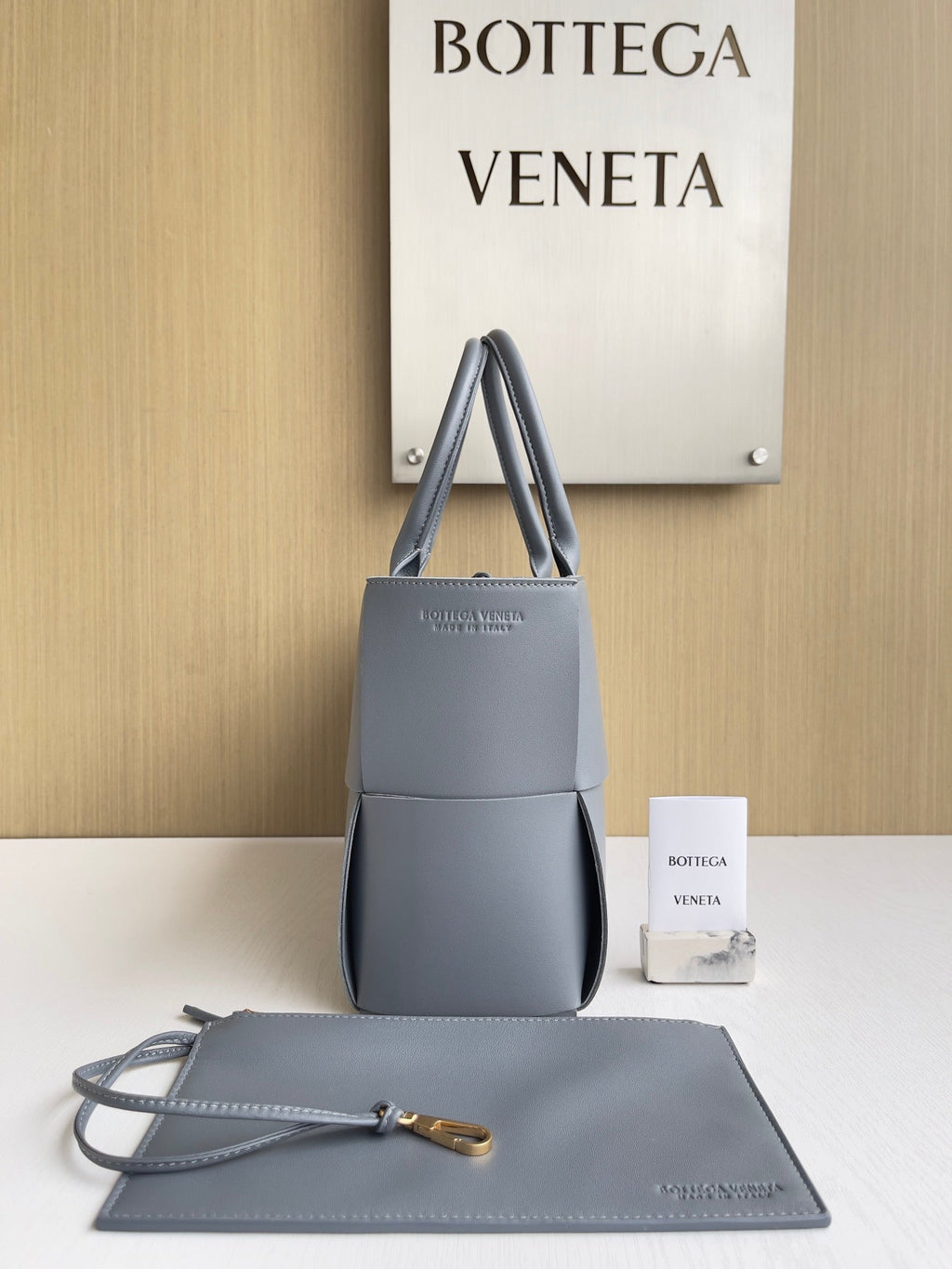 Bottega Veneta Small Arco Tote Bag 652867 Calfskin Gray