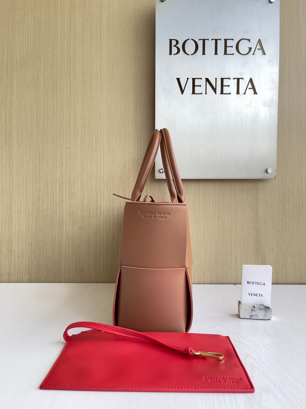 Bottega Veneta Small Arco Tote Bag 652867 Lambskin Brown