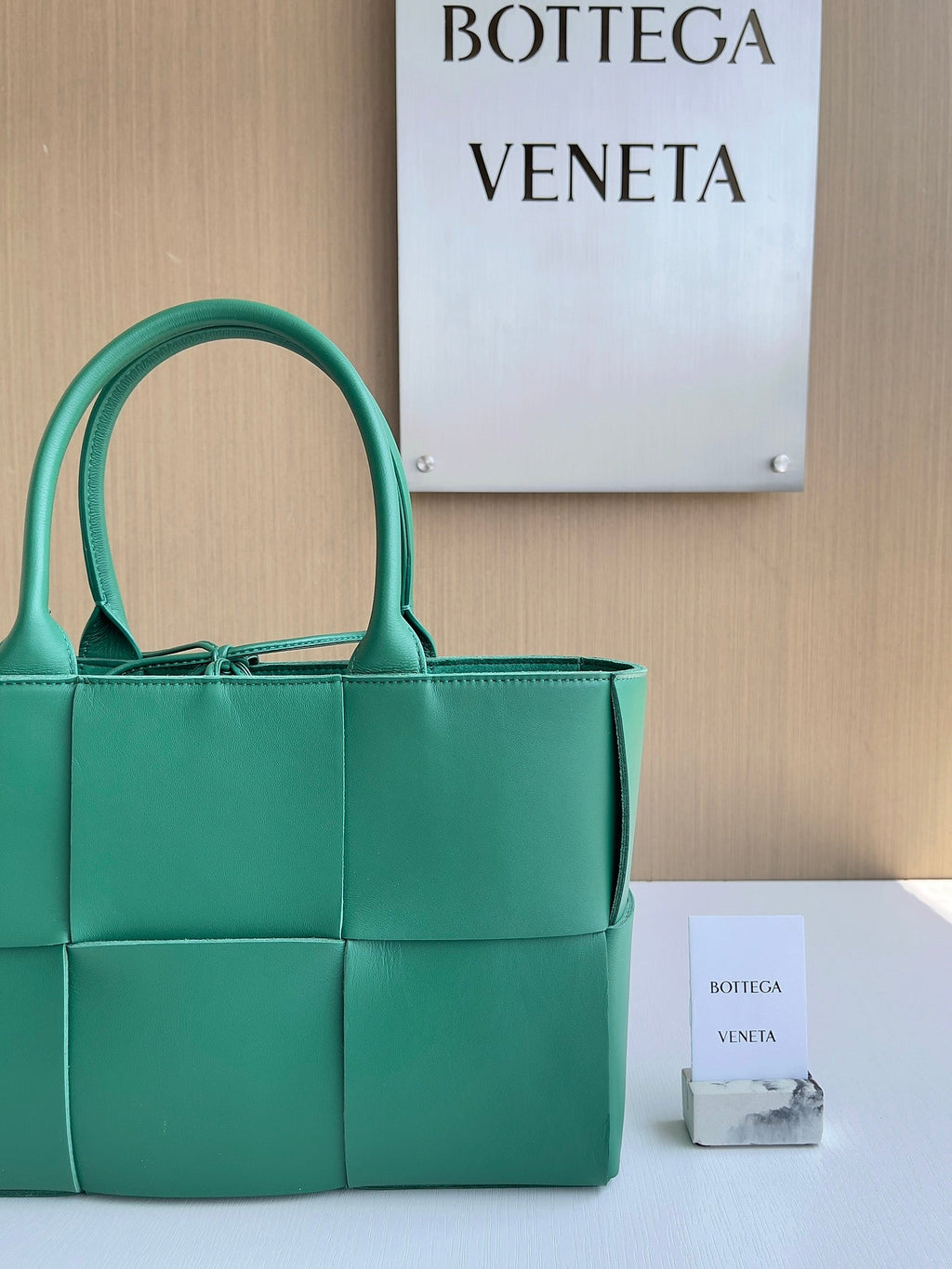 Bottega Veneta Small Arco Tote Bag 652867 Green Calfskin