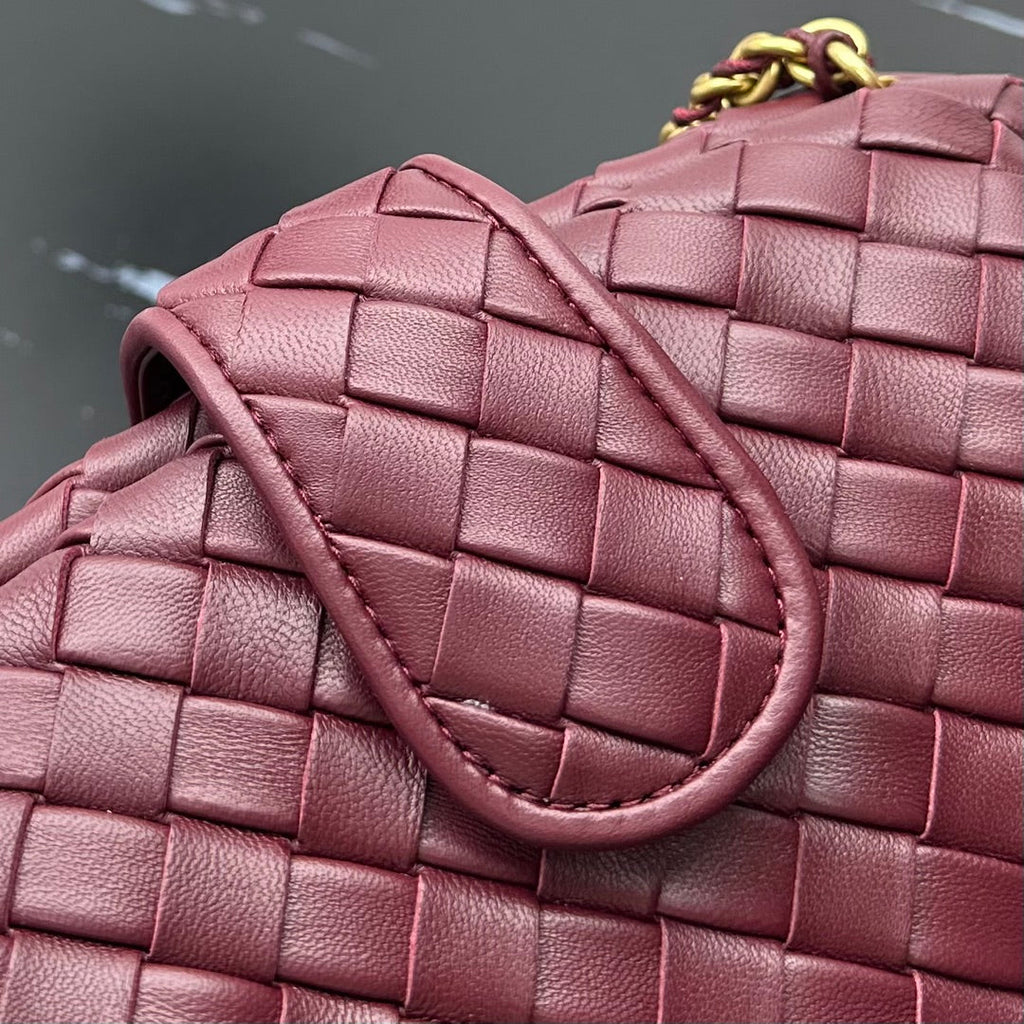 Bottega Veneta Teen Lauren 1980 With Chain 785807 Lambskin Cherry