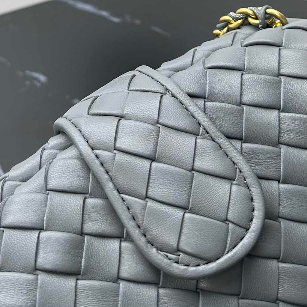 Bottega Veneta Teen Lauren 1980 With Chain 785807 Lambskin Gray