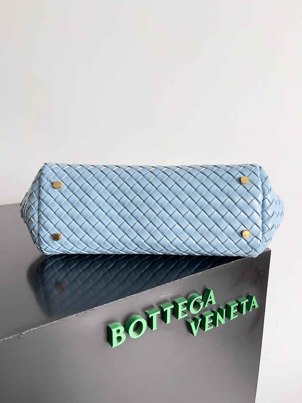 Bottega Veneta Let's go Shoulder Bag 796258 Blue Leather