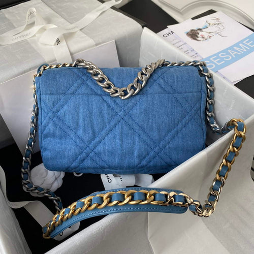 Chanel 19 handbags AS1160 Clothes Light Blue