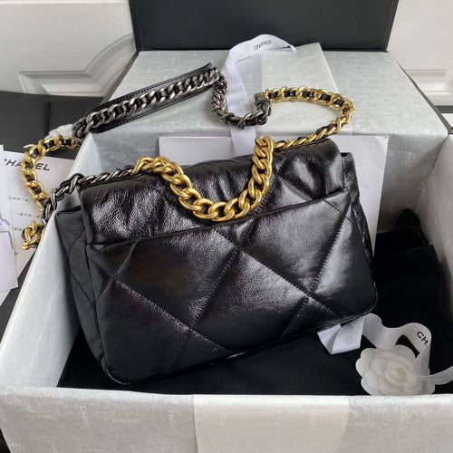Chanel 19 handbags AS1160 Black Lambskin Gold