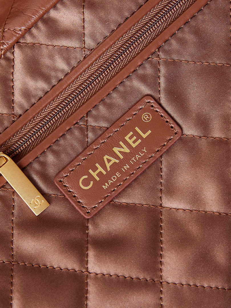 Chanel 22 Handbag AS3261 Calfskin Brown