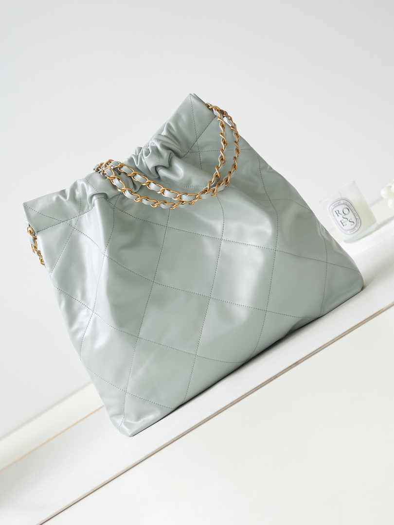 Chanel 22 Handbag AS3261 Calfskin Light Blue