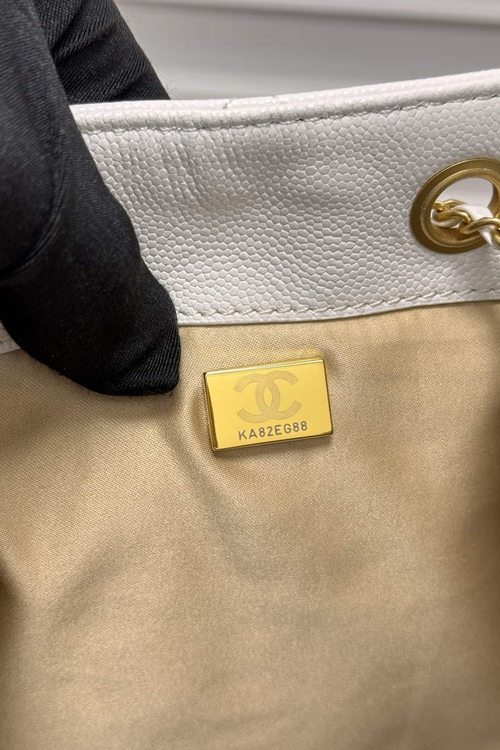 Chanel 25 medium handbag, AS5311 grained calfskin beige - Default Title - View 11