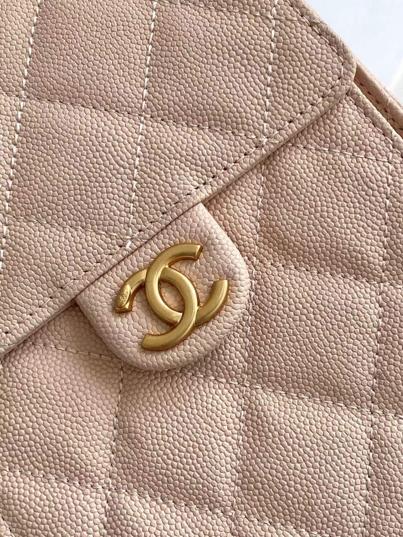 Chanel 25 medium handbag, AS5311 grained calfskin light pink - Default Title - View 5