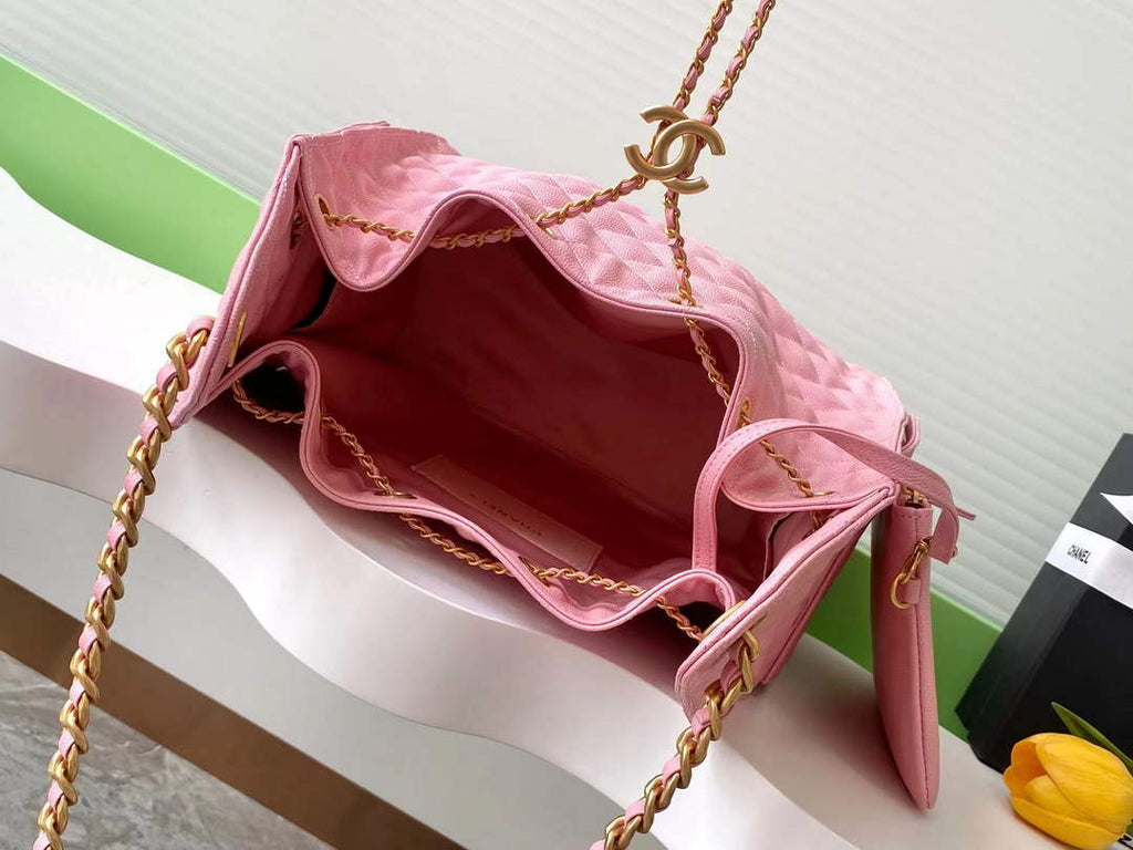 Chanel 25 medium handbag, AS5311 grained calfskin pink - Default Title - View 8