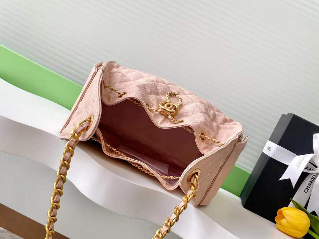 Chanel 25 medium handbag, AS5311 grained calfskin pink - Default Title - View 10