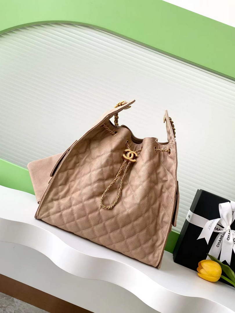 Chanel 25 medium handbag, AS5311 grained calfskin brown - Default Title - View 1