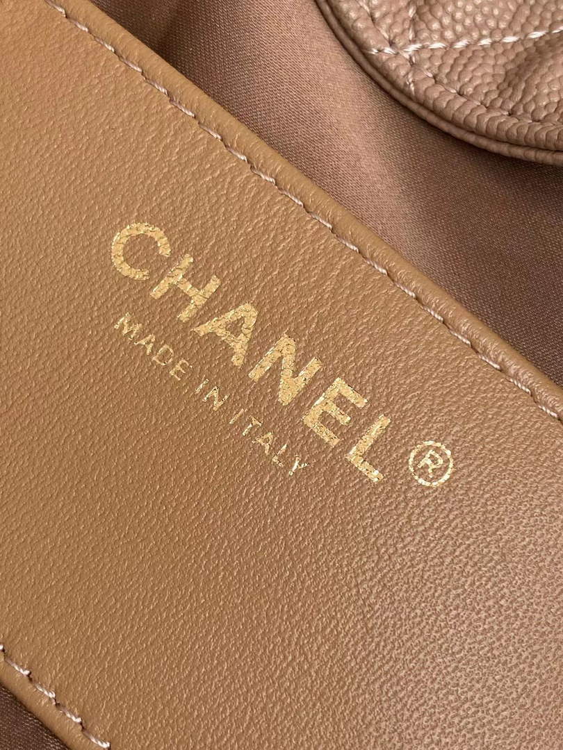 Chanel 25 medium handbag, AS5311 grained calfskin brown - Default Title - View 9