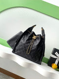 Chanel 25 medium handbag, AS5311 grained calfskin black