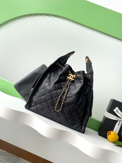 Chanel 25 medium handbag, AS5311 grained calfskin black - Default Title - View 1