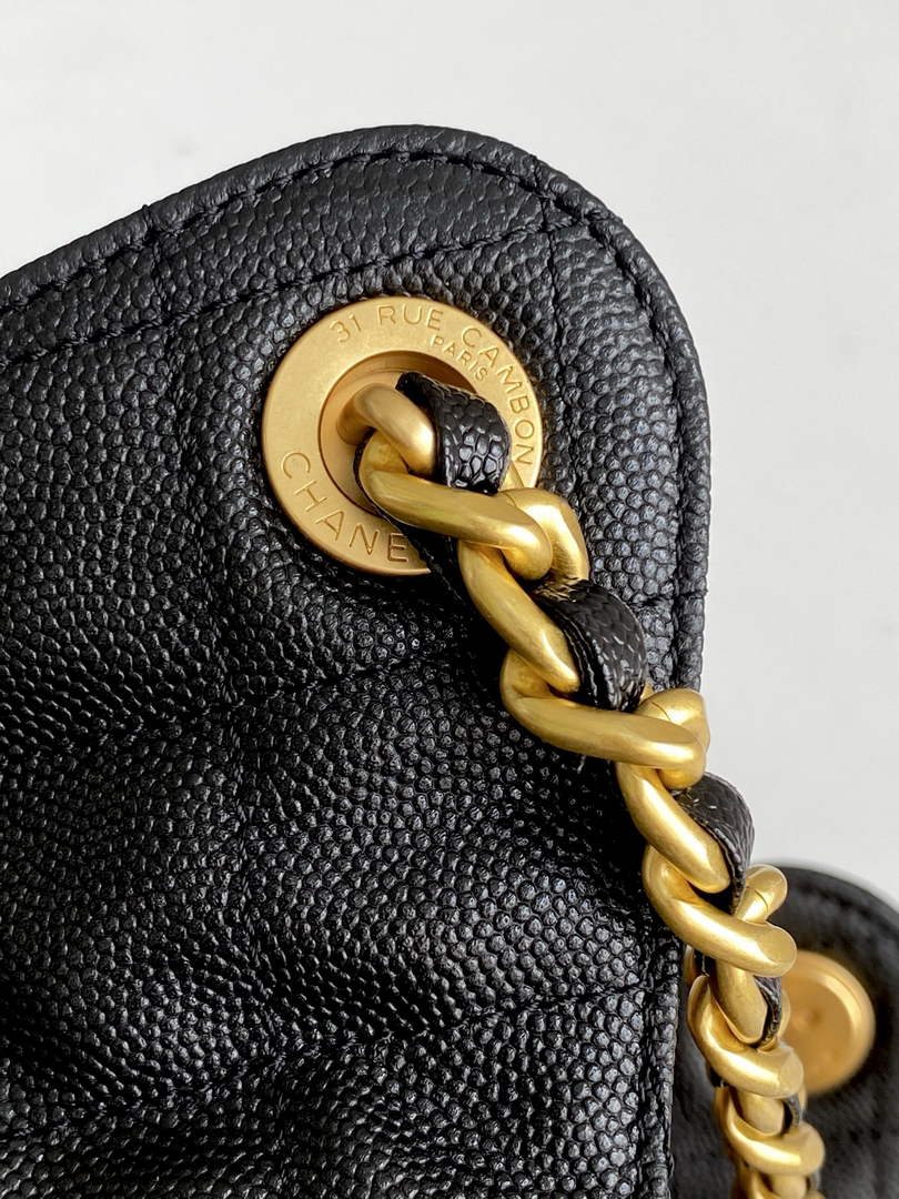 Chanel 25 medium handbag, AS5311 grained calfskin black - Default Title - View 7