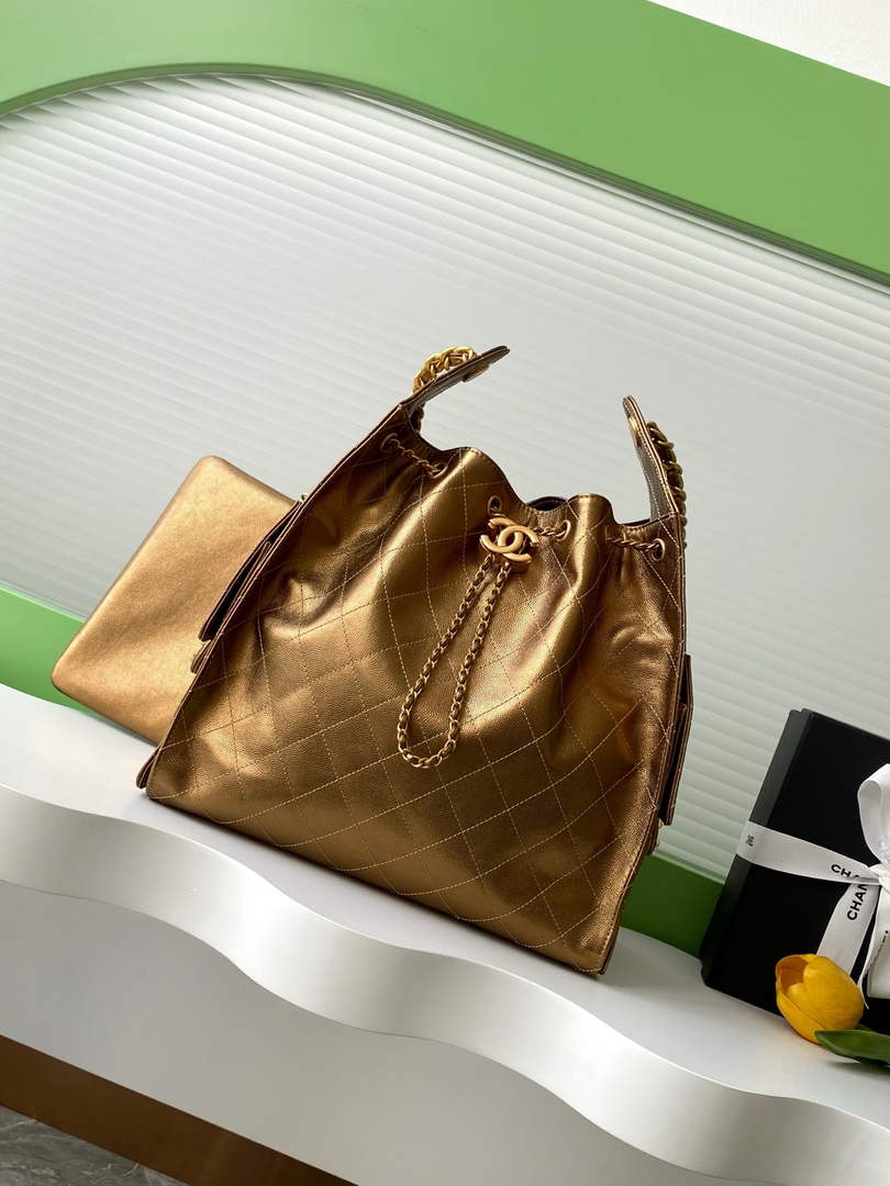 Chanel 25 medium handbag, AS5311 grained calfskin bronze - Default Title - View 1