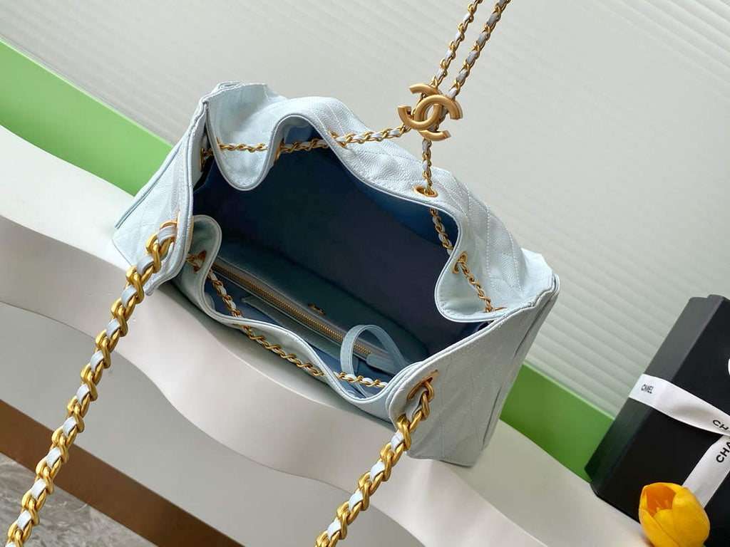 Chanel 25 medium handbag, AS5311 grained calfskin blue - Default Title - View 8