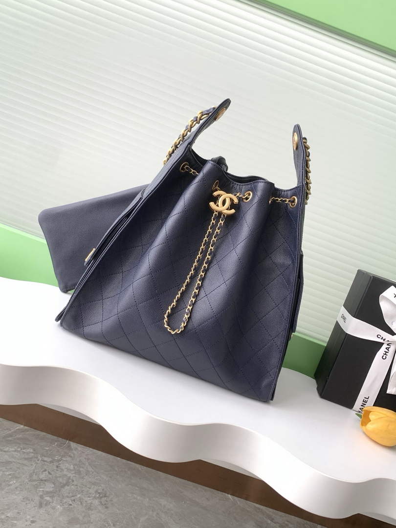 Chanel 25 Medium Hobo Bag, AS5311 Grained Calfskin Navy - Default Title - View 1