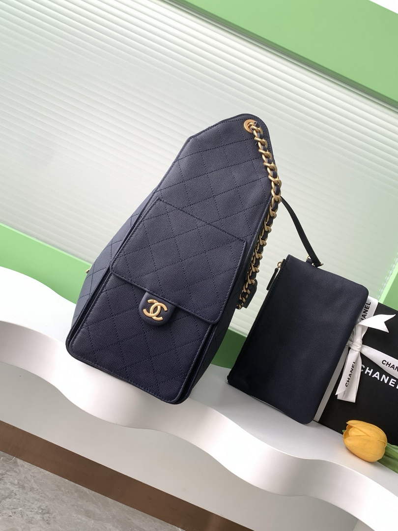 Chanel 25 Medium Hobo Bag, AS5311 Grained Calfskin Navy - Default Title - View 3