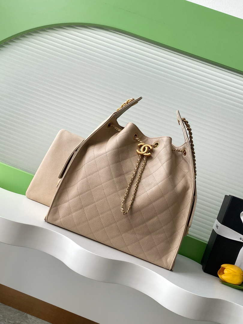 Chanel 25 Medium Hobo Bag, AS5311 Grained Calfskin Apricot - Default Title - View 1