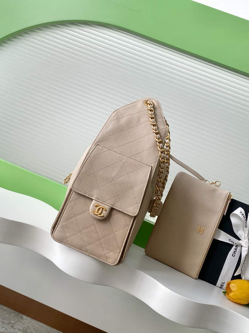 Chanel 25 Medium Hobo Bag, AS5311 Grained Calfskin Apricot - Default Title - View 2